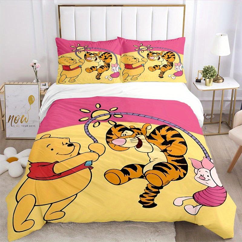 3pcs set Pooh Bear Tigger1pc of quilt cover+2pcs of pillowcase, no core, print bedding, All Seasons Bedroom Setting035