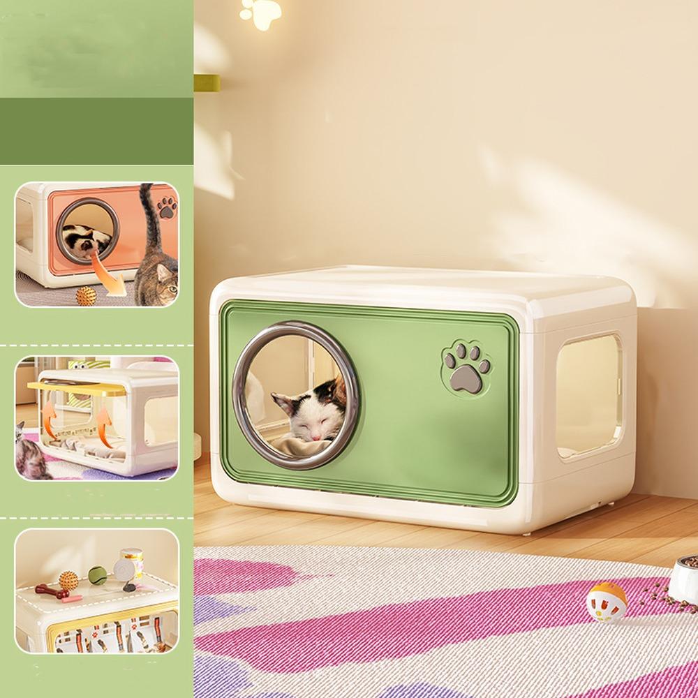 Вентилируемый кошачий домик Пластиковый кошачий домик для сна Кошачья кровать Полузакрытая кошачья кровать для маленькой кошки собаки
