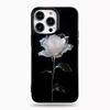 Роскошный чехол для iPhone 17 Pro Max с дизайном Белая Роза, чехол для телефона для iPhone 16 Plus 15 14 13 12 11 17Air, мягкая черная задняя крышка