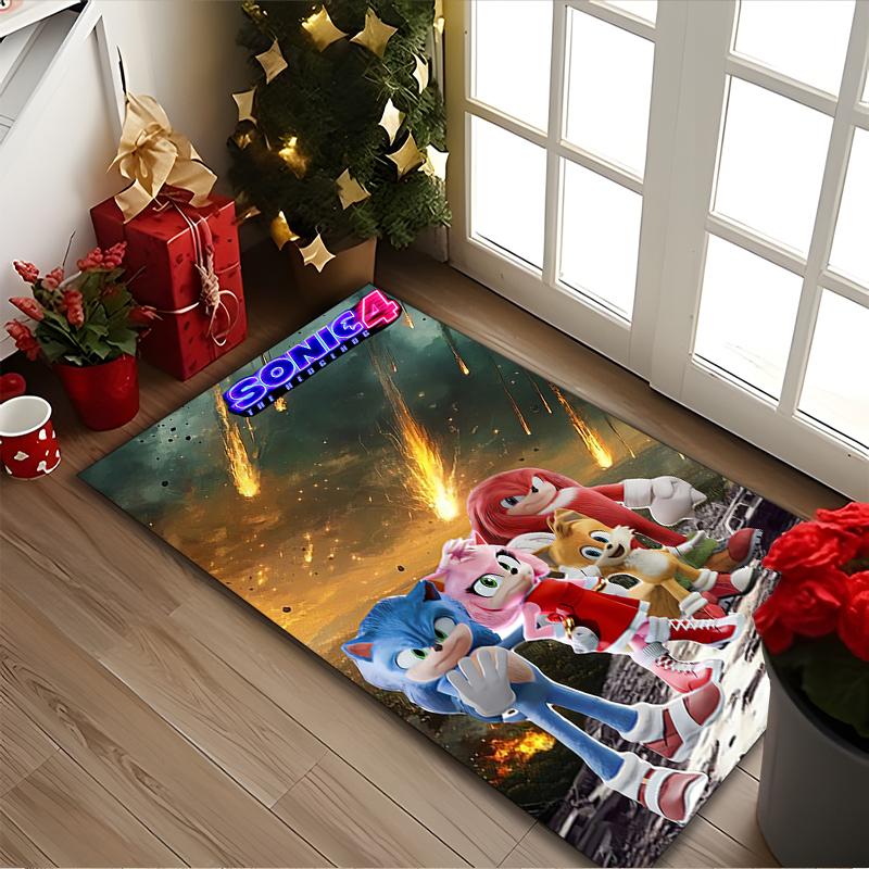 [1pc SONIC Office Chair Carpet] Digital Printed Area Rug for Home & Game Room Use, Soft Indoor Sofa Chair Mat