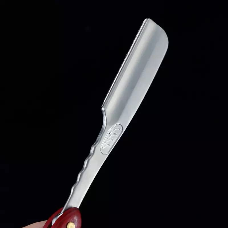 Складная кожаная бритва Barber Western Razor Silver x Brown [Deepa]