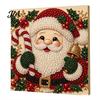 Indoor Decoration Ideas Christmas Faux Pearl Art Kit, Santa Snowy Cottage Painting DIY Festive Winter Home Decorations 3D Bead Craft Set for