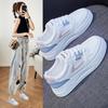 Fashionable Basic White Shoes for Women's Spring New Breathable Thick Sole Korean Style Board Shoes for Women Students