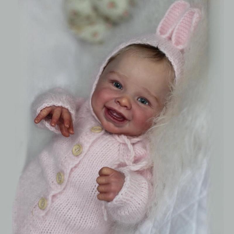 20 дюймов, 50 см, мягкие тканевые куклы-реборн, Харпер, милые улыбающиеся куклы для новорожденных с открытым ртом, детские игрушки для дома, детские куклы для детей от 3 лет и старше