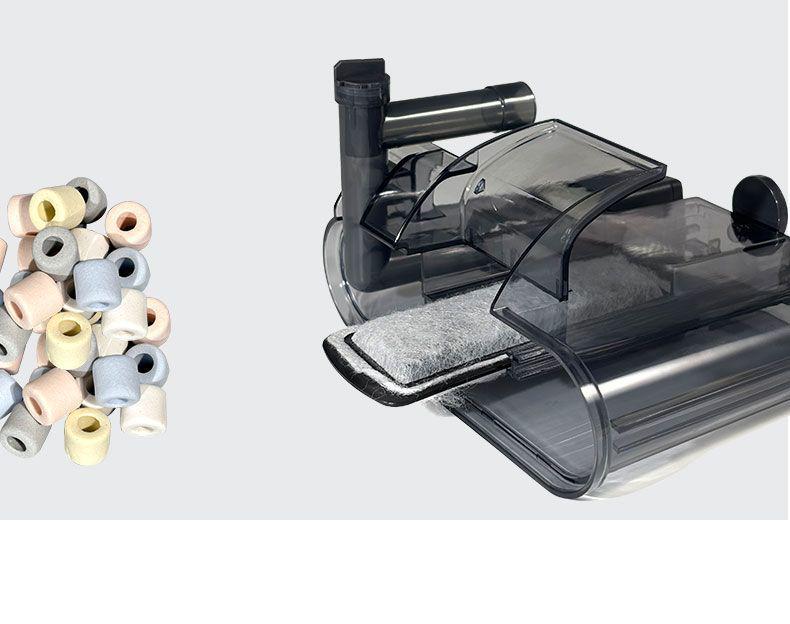 Настенный фильтр для аквариума: Бесшумный насос 3-в-1 для циркуляции, очистки, удаления масляной пленки и оксигенации.