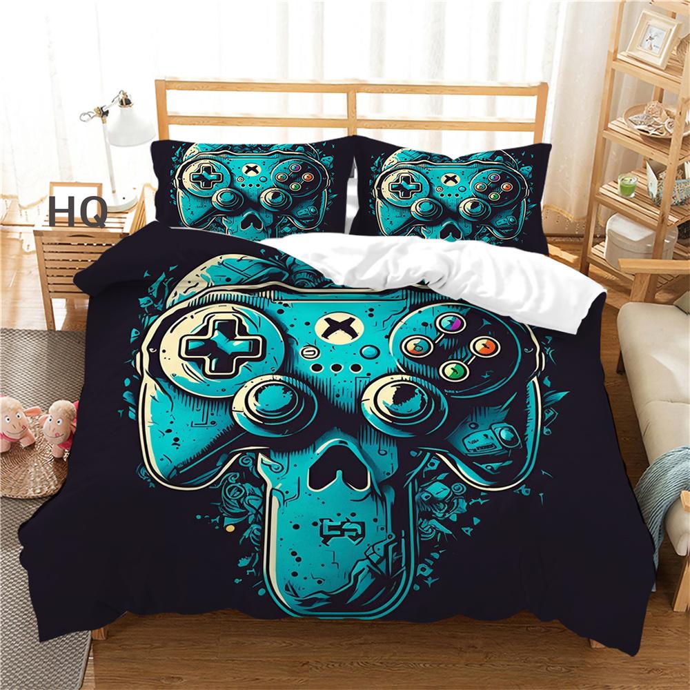 Пододеяльник с принтом для игровой консоли, полноразмерный комплект постельного белья из микрофибры для подростков, модный домашний текстиль высокого качества