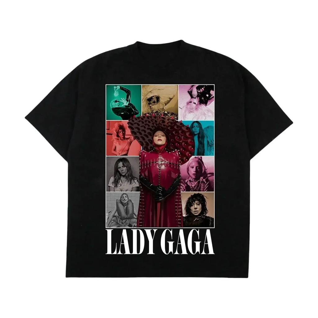Summer Trendy Men's T-shirt Lady Gaga Casual Cotton Tees Retro Lady Gaga Short Sleeve Tee Unisex Summer Y2k Tops Men's Clothing