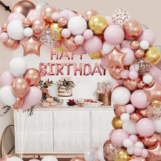 140 шт. комплект воздушных шаров в виде арки, розовый, золотой, белый, розовый, кардиоидный воздушный шар с пентаграммой, гирлянда на день рождения, свадьбу, выпускной, детский душ, свадебный день Святого Валентина