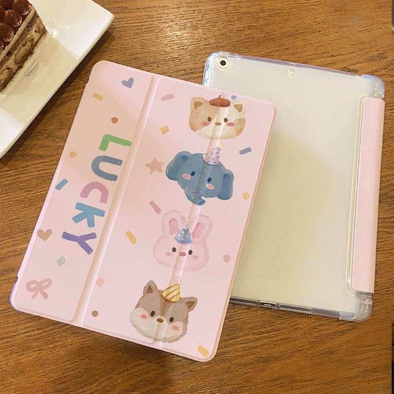 Чехол в стиле милого мультяшного животного для iPadPro 2022 gen10 10,9 дюйма, тройной складной чехол в стиле подушки безопасности Pro12,9 дюйма mini4/5 7,9 2021/20 gen9/8 10,2 дюйма