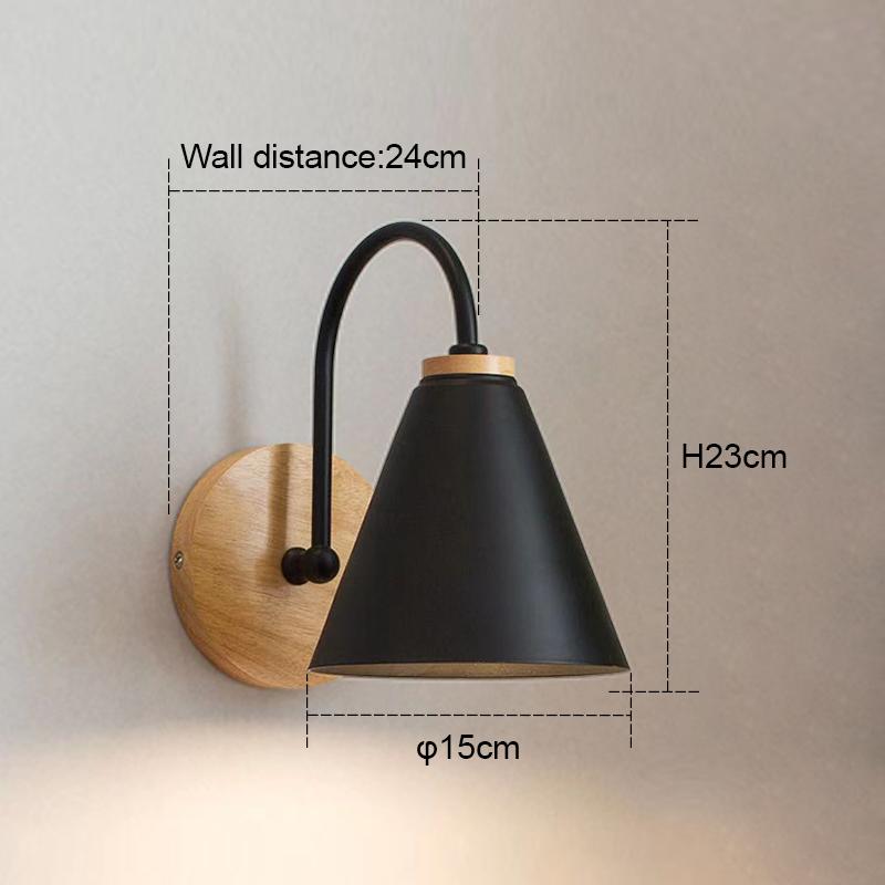 Nordic Wall Lamp Solid Wood Wall Lamps Bedroom Modern Bedside Light Creative Macaron Wall Lights Living Room Restaurant E27
