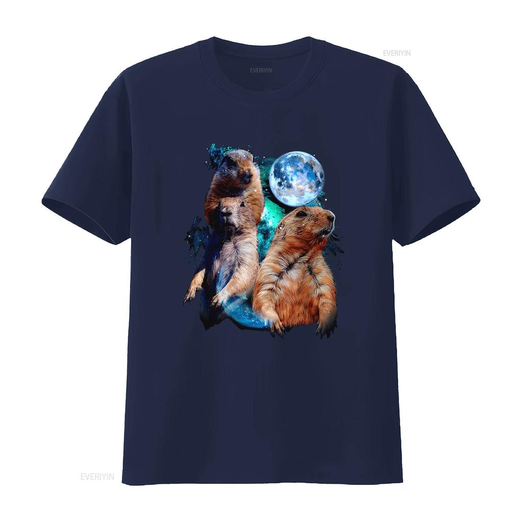 Unique 3 Moon Prairie Dog Art T Shirt Perfect for Rodent Squirrel Puppy Lovers vintage Washed Unisex designer clothes Stylish