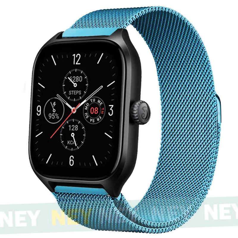 Миланский браслет Для Amazfit GTS/GTR-4-3-2e-Mini-Pro/stratos Металлический 20мм 22мм ремешок для часов Amazfit Bip 5-3 Pro/U-S-lite/balance