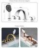 Rose Gold Bathtub Faucet Set Widespread Tub Sink Mixer Tap Brass Brushed Gold Bathroom Bath Shower Faucet with Hand shower Head