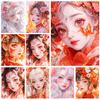 Diamond Painted Cartoon Beauty Portrait Red Series 5DDIY Butterfly Mosaic Embroidery Home Room Decoration Gift