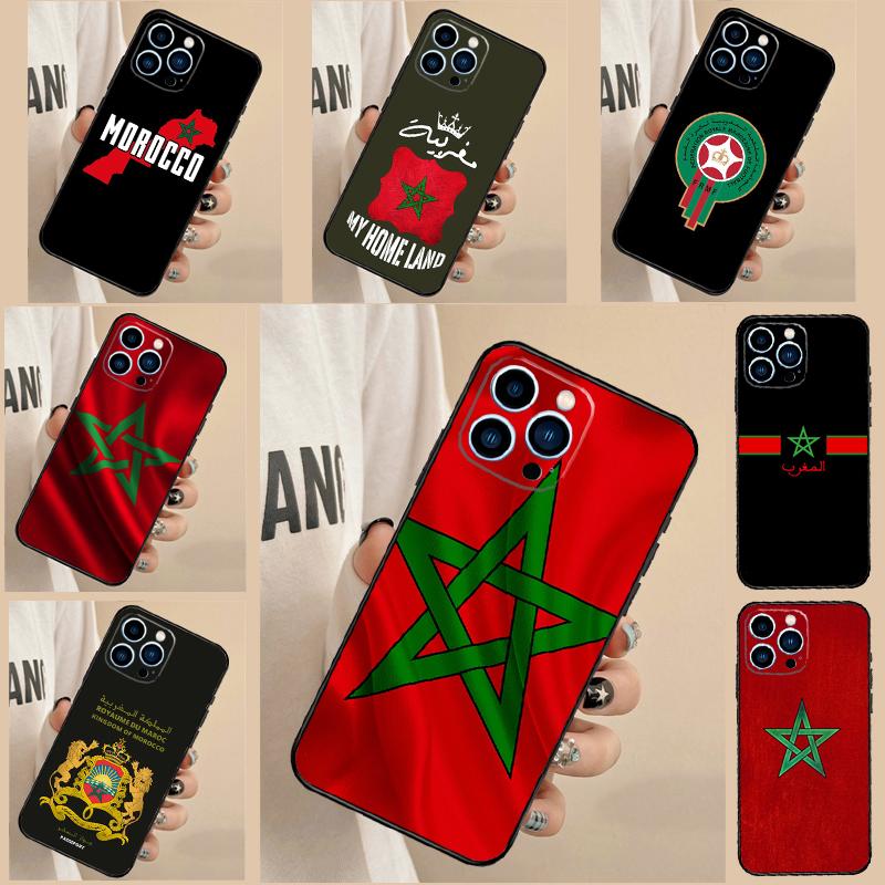 Morocco Flag Moroccan Phone Case For iPhone 17 Air 14 16 15 11 12 13 Pro Max 12 13 mini 15 16 Plus 16e Cover Funda