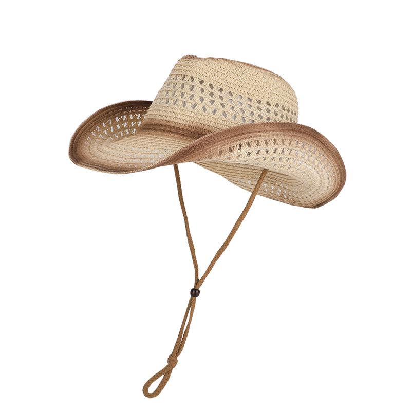 Female summer jazz hat, western cowboy hat, sun protection hat, vintage ethnic style hat
