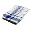 Made In Japan, Linen Blend Glass Towels, 50% Cotton, 50% Linen, 40x70cm, Professional/Commercial Use [10-Count] (Blue Checkered)