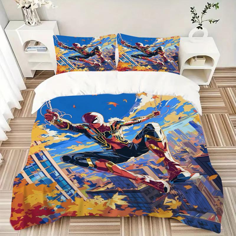 3Pcs Spiderman Web Autumn Bedding Sets For All Sizes New 3D Printed Bed Cover Comforter Duvet Cover Pillowcase Bedroom Decoration