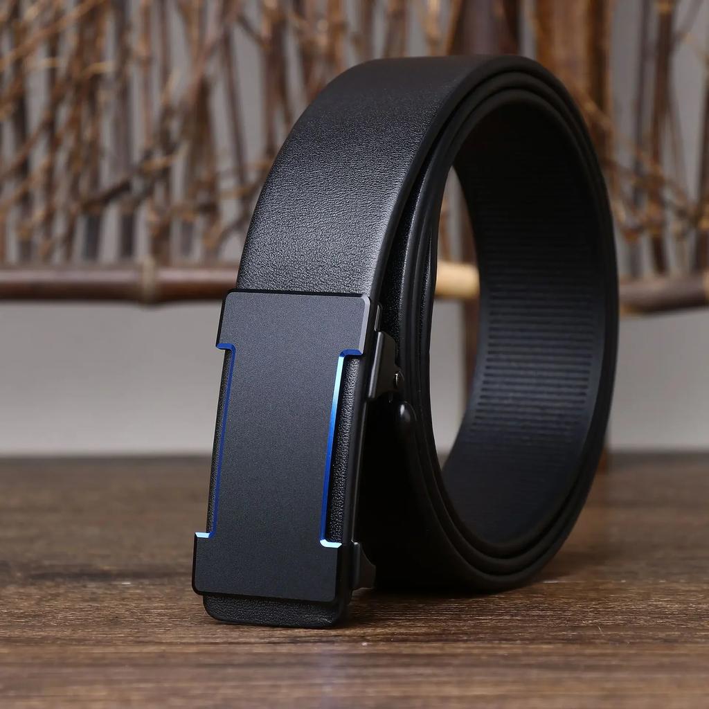3.5CM Pure Cowhide High Quality Genuine Leather Belts for Men Strap Male Automatic Buckle Business Suit Trouser Belt Luxury