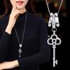 New Punk Key Shaped Choker Necklace Fashion Crystal Long Necklaces Pendants For Women Charm Sweater Chain Collar Jewelry Bijoux