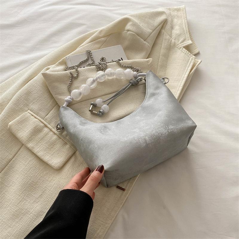 Сумка с бисером, универсальная сумка через плечо, сумка-мессенджер с цепочкой, сумка-пельмень в стиле ретро для женщин