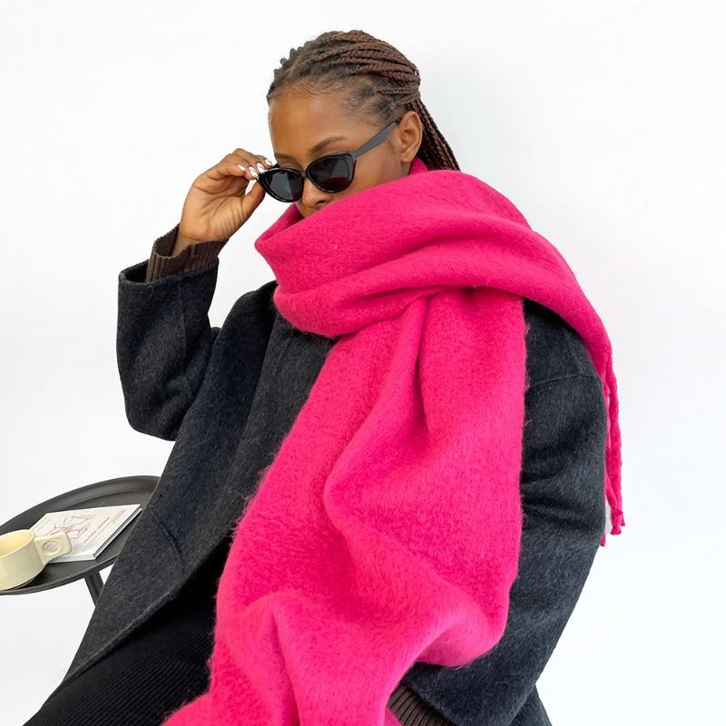 New Mohair Scarf Vacuum Packaging Women's Autumn and Winter Solid Color Warm Scarf