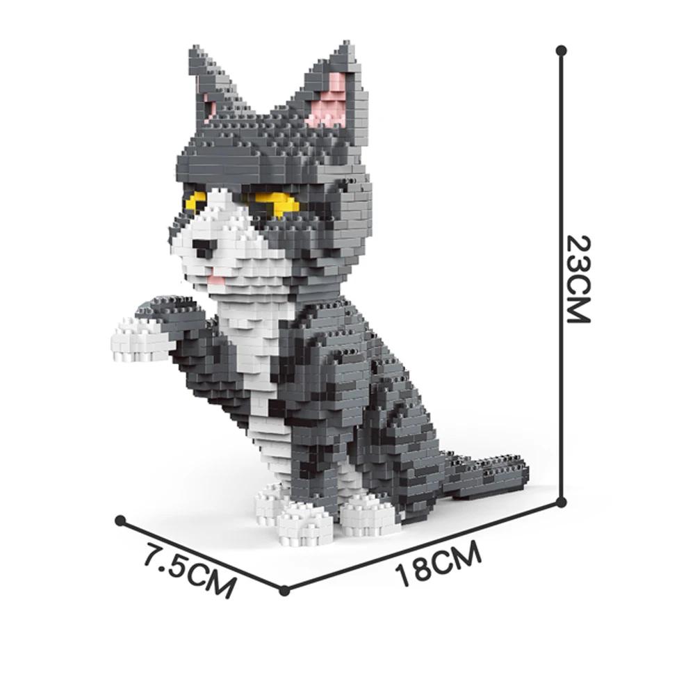 Микроконструктор для начинающих - Пошаговый набор для сборки мультяшной собаки/кошки своими руками, игрушка для снятия стресса для детей от 6 лет и старше