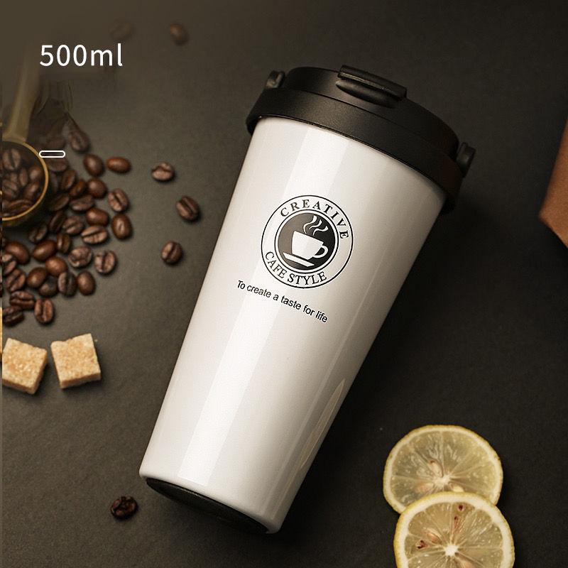 500 мл Нержавеющая сталь 304 Кружка-термос для кофе с ручкой Герметичная автомобильная термос для путешествий Изолированный стакан для бутылок
