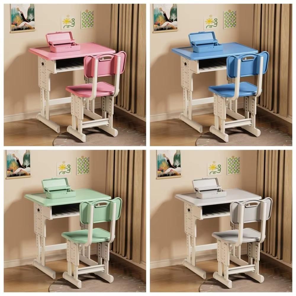 1set Chairs Furniture Model Simulated Dollhouse Desks Dollhouse School Desk Doll Accessories