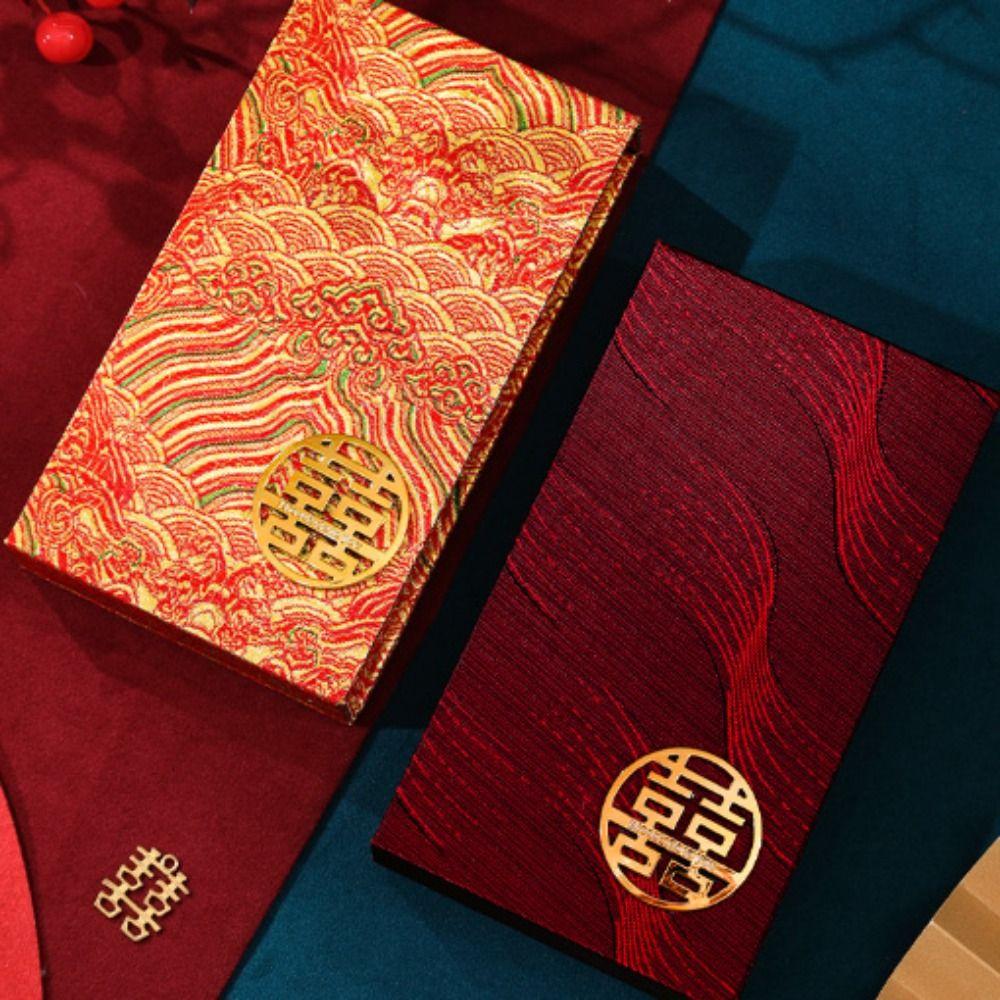 Big Capacity Wedding Red Envelope Traditional Lucky Money Bag Red Pocket Box  Chinese New Year