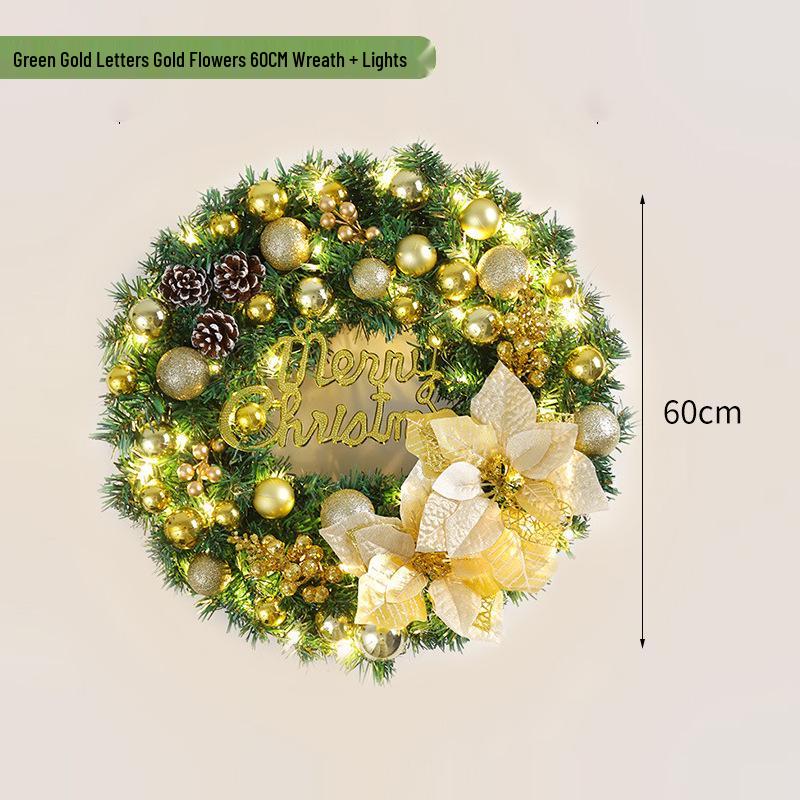 2026 Светящийся Рождественский Венок: Праздничное украшение на дверь и декор для мероприятий