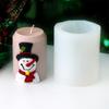 Christmas Tree Tree Stump Cylindrical Relief Silicone Mold DIY Santa Claus Snowman Deer Head Gift Box Candle Holder Mold