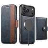 Магнитный кожаный чехол-книжка для iPhone 17 Pro Max с отделением для карт и беспроводной зарядной подставкой 3-в-1