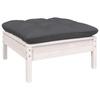 Day and Night - Day and Night Garden Footstool Solid White Pine Wood Anthracite Cushion
