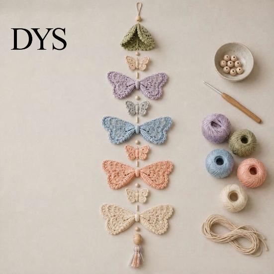 Расслабляющее творческое занятие Садовый каскад DIY Набор для вязания крючком, Тема: Бабочка/Хэллоуин/Цветок/Пчела/Птица/Собака, Тема: Весна Рукоделие Ручная работа Стена