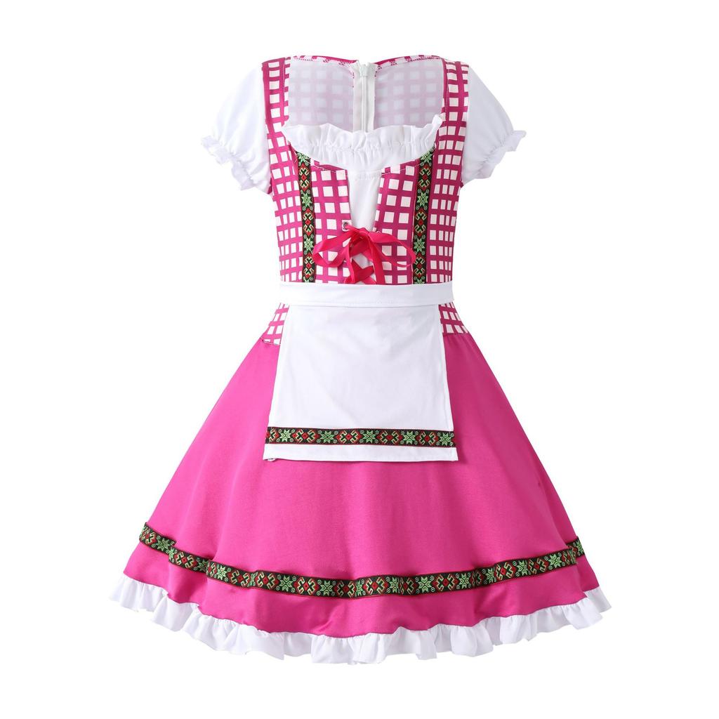 Oktoberfest Bavarian Traditional Festival Girls Beer Costume Children Party Maid Cosplay Dirndl Dress