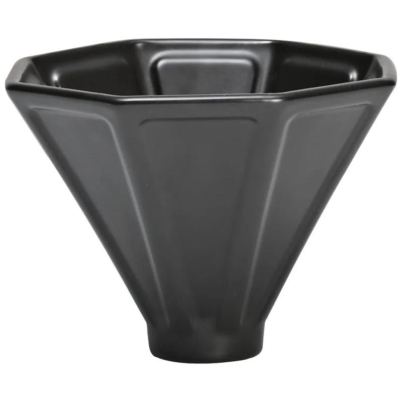 Восьмиугольная ручная чашка-фильтр для кофе керамическая черно-белая бытовая восьмиугольная воронка для капельного фильтра