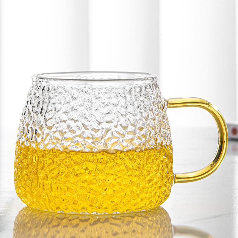 1 шт. 400 мл молотый стакан для кофе из жаропрочного стекла чашка для чая с ручкой для домашнего офиса завтрак сока молока кружка посуда для напитков