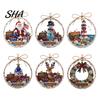 Christmas Gift Ideas Ocean Themed Ornaments, Lighthouse/Wreath/Santa Claus/Xmas Tree/Snowman/Deer Hanging Indoor Outdoor Seasonal Accents Decor,