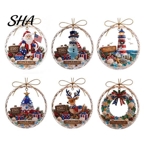 Christmas Gift Ideas Ocean Themed Ornaments, Lighthouse/Wreath/Santa Claus/Xmas Tree/Snowman/Deer Hanging Indoor Outdoor Seasonal Accents Decor,