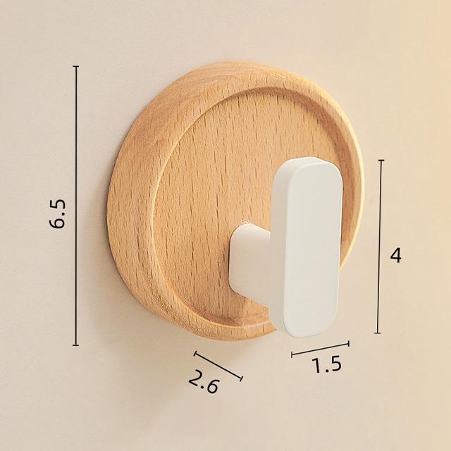 Новые деревянные декоративные крючки, круглые настенные крючки для хранения одежды, ключей, полотенец, крючки для ванной комнаты, кухонные принадлежности, организация