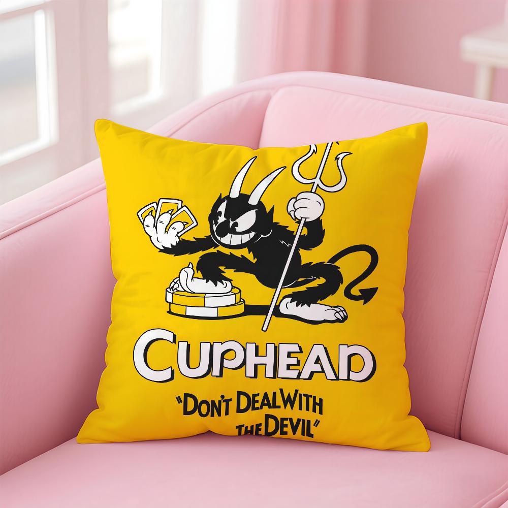 Классическая игра Cuphead Милая Наволочка Пылезащитная Наволочка Невидимая Молния Шелковистый Короткий Плюш Чехол на Подушку Дивана