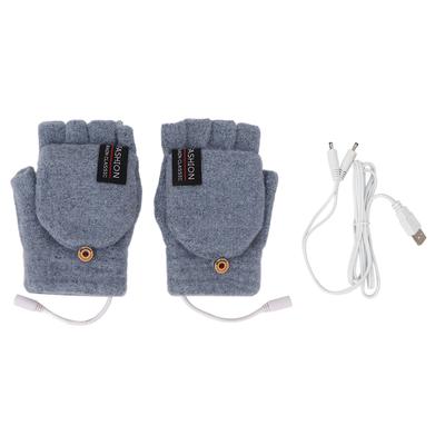 USB-перчатки с подогревом, электрические полуруки, двухсторонние, теплые перчатки для ноутбука, для улицы и помещения