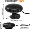 150W 12V Portable Car Heater & Defroster Fast Heating Cooling Fan with 360° Rotation Plug-in Windshield Defogger for Car RV SUV