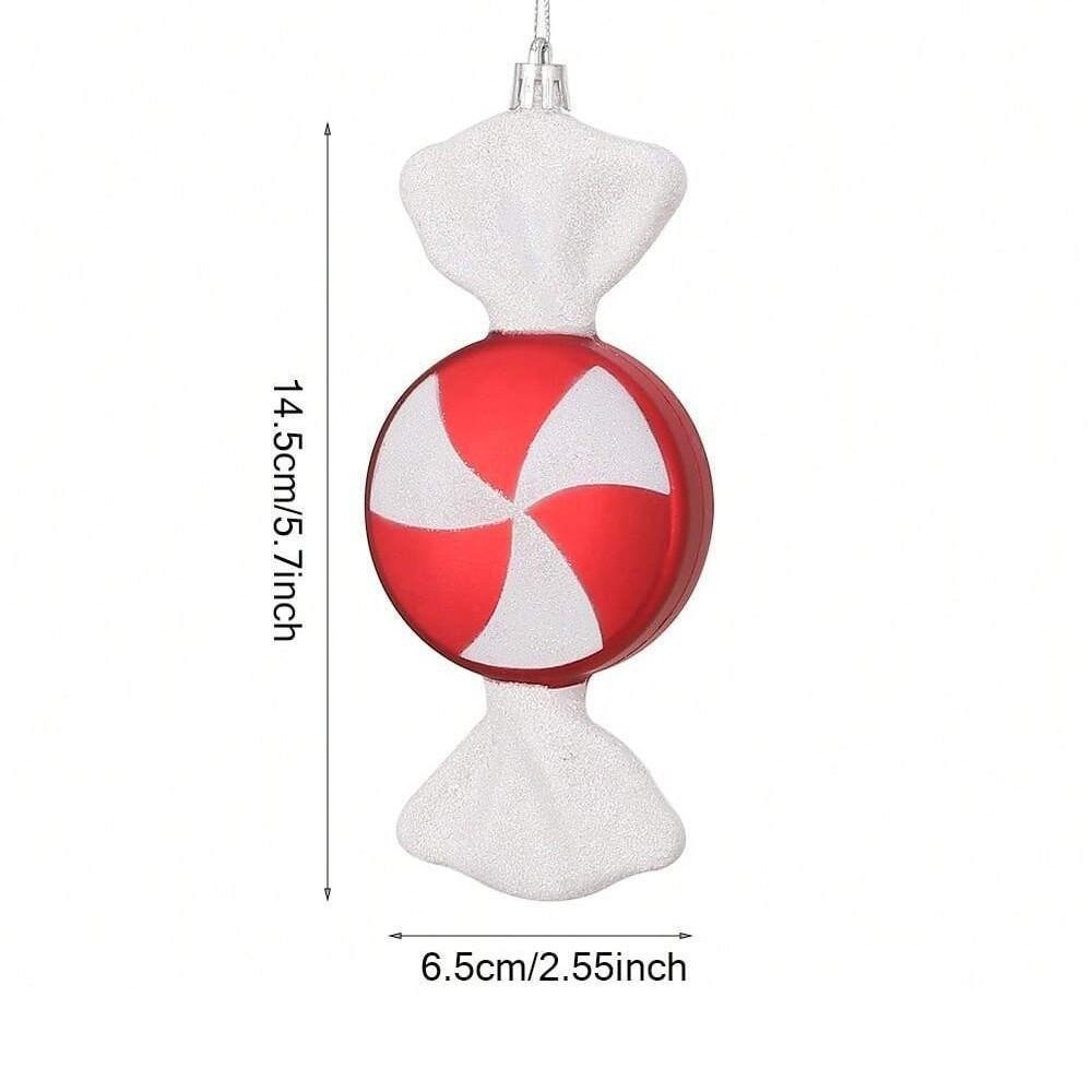 Hanging Loop Christmas Tree Ornaments Red White Lollipop Ornament Christmas Tree Decoration