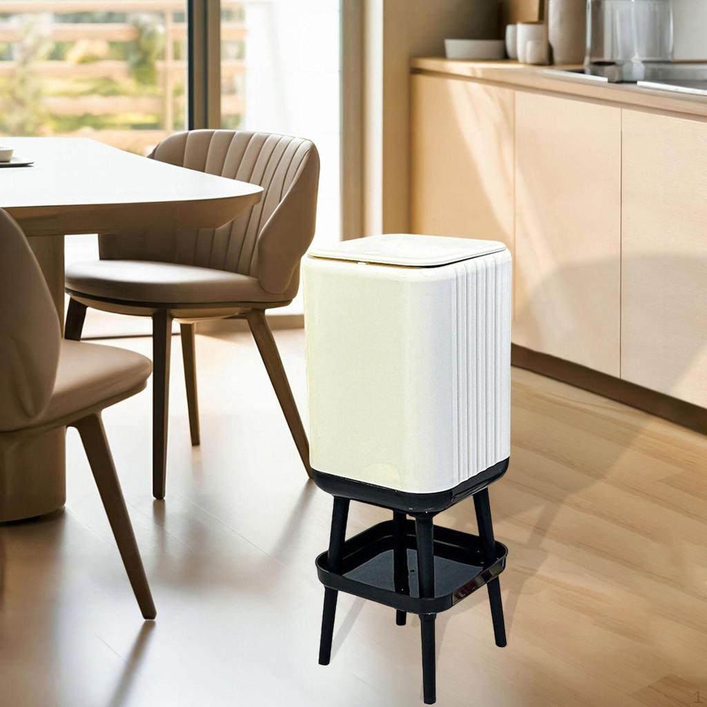 Trash Can with Legs Garbage Bin Dustbin Storage Shelf Waste Basket for Home Office