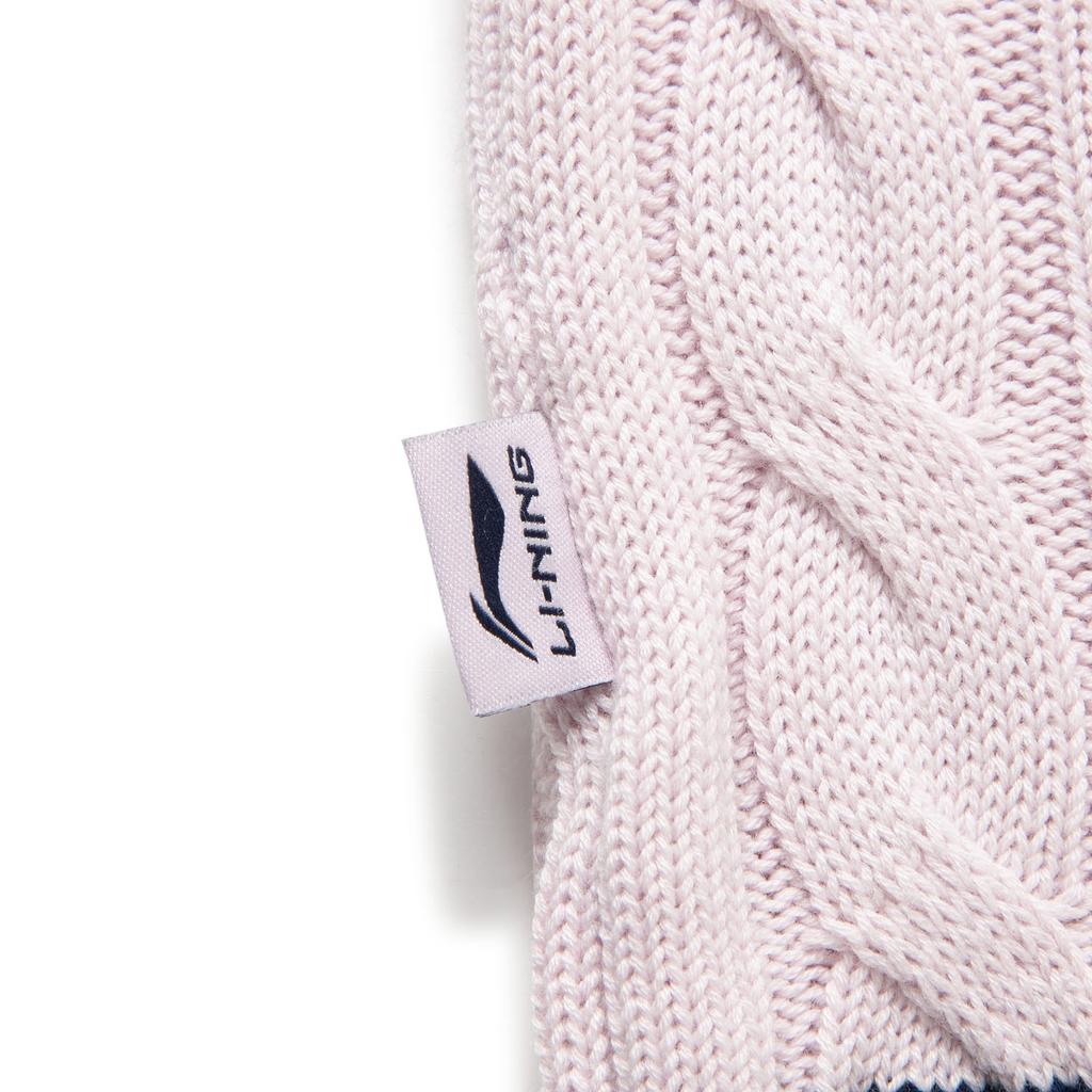 Li Ning Striped V-Neck Soft Comfortable Breathable Long Sleeve Knit Top Women Tops AMBV406-1