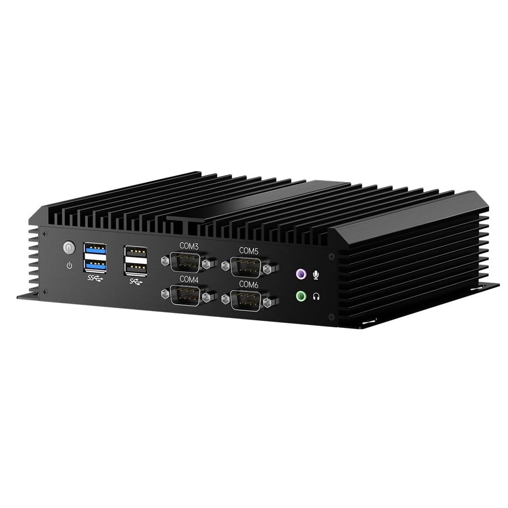 Mavsloly Mini Fanless Industrial Computer with Core 8G RAM 256G Dual NIC Support 4G Windows 11 Pro PC, i7-8550U, SSD, 2.5G LAN, 6COM RS232,