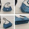 Underarm Bag Retro Denim Shoulder Bag Y2K Cloth Armpit Bag Trend Denim Handbag  Shopping