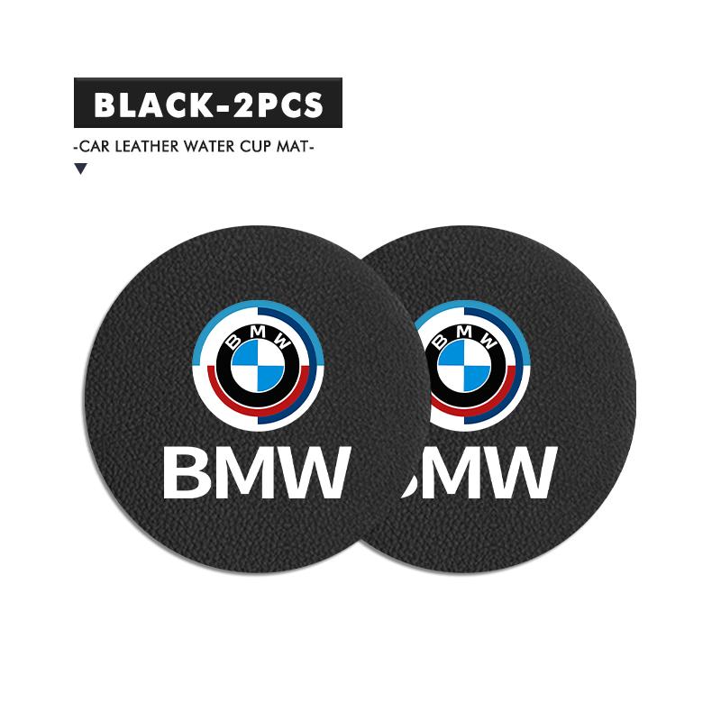 2Pcs Car Coaster Mat Water Cup Holder Anti-Slip Accessories For BMW G01 G02 F15 F16 G05 G06 G07 F07 G30 G32 F40 F44 F34 c1